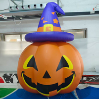 Sombrero de Bruja de Calabaza Inflable Gigante con LED, Personalizado, Directo de Fábrica, Resistente al Agua, Duradero, Fácil de Instalar, para Fiestas en Exteriores y Jardines