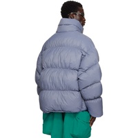 Fabricants de vestes matelassées légères personnalisées en nylon technique satiné pour hommes, style puffer oversize, couleur marine