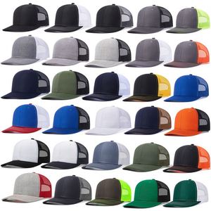 หมวกแก๊ปทรงทรัคเกอร์สีดำคุณภาพสูง 6 แผงตาข่ายแบบ Snapback สีขาวสำหรับผู้ชาย หมวกแก๊ปแบบกำหนดเองทรง Low Profile 112 Richardson - Product Image 4