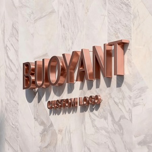 BUOYANT Custom Indoor Outdoor <b>Mirror</b> Polished Gold Color Stainless Steel Letter 3D Metal Alphabet Letters for Business - Product Image 5