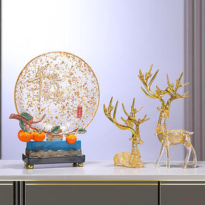 Persimmon Ruyi chanceux cerf ornement luxe feuille d'or nouvelle maison ornement haut de gamme atmosphère salon décoration maison ornement - Product Image 4
