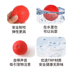Balle de jeu pour chien Z pour la relaxation, sonore en TPR, jouet d'entraînement pour chiot, balle de dentition pour chien - Product Image 4