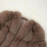 Manteau en Vraie Fourrure de Renard d'Hiver sur Mesure à Manches Longues, Mode Femme Grande Taille, Vêtement Moelleux pour Dames