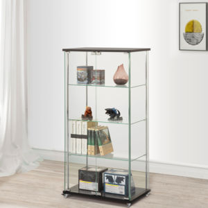 Vitrina de exhibición de luz LED para el hogar, gabinetes de joyería de vidrio templado con tablero de partículas, entrada de muebles para sala de estar - Product Image 1