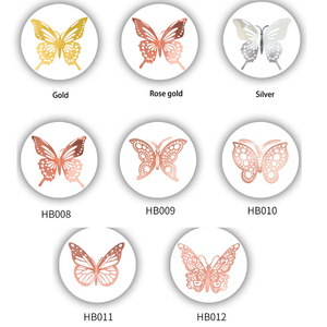 3D สีทองและสีเงินแบบใหม่ตกแต่งผีเสื้อจำลองของตกแต่งงานปาร์ตี้วันหยุดของครอบครัวงานแต่งงาน - Product Image 5