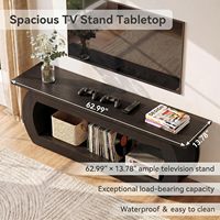 Meuble TV moderne de 63 pouces pour téléviseurs jusqu'à 64 pouces, console multimédia pour salon avec rangement pour appartement