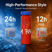 Bouteille isotherme YEKEA personnalisable avec logo, 17 oz, motif graffiti urbain, couvercle en acier inoxydable 304, impression graffiti vibrante, écologique, anti-fuite, vente en gros