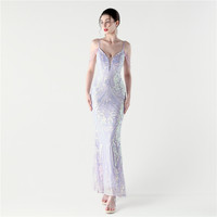 33318-S #2025 nouveau commerce extérieur Banquet déesse Placement fleur paillettes perlées profonde V grosse dame robe grande taille robe Super taille