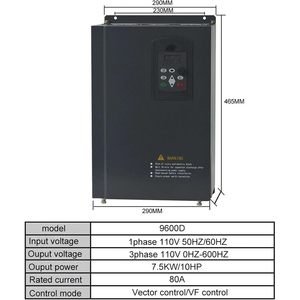 Variateur de fréquence QMLXHYZZS 0,4-7,5 kW 110 V monophasé pour moteur, onduleur VFD pour le contrôle de vitesse - Product Image 6