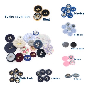 Vòng pignose nút hai lỗ quần áo bao phủ Vòng nút vải che hai lớp dây giày nút - Product Image 2