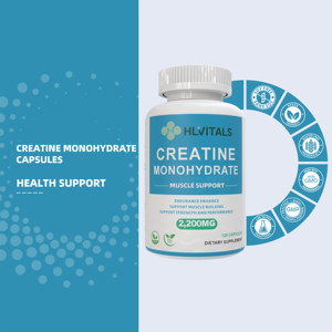 Cápsulas de Creatina Monohidrato HCl para Adultos HLVitals - Suplementos para la Salud y el Crecimiento Muscular de Triple Potencia - Product Image 3