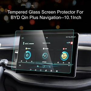 Protection d'écran en verre trempé personnalisée 2.5D 9H anti-rayures pour tableau de bord GPS de voiture BYA Qin Plus 2021-2026 10.1 pouces - Product Image 1