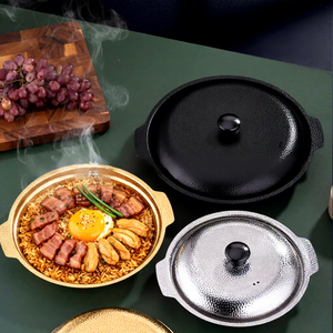 Marmite à motif flocon de neige, marmite à fond plat en acier inoxydable commercial pour shabu-shabu, marmite à fond <span class=keywords><strong>sec</strong></span> pour ragoût de <span class=keywords><strong>poulet</strong></span> braisé - Product Image 1