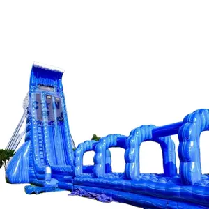 45ft 상업적인 Waterslide 거대한 키 큰 거대한 성숙한 곡선 물 미끄럼 아이 수영장을 가진 옥외 두 배 팽창식 활주