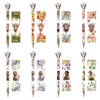 Stylo infroissable en métal avec ruban et strass, grand cristal et diamant sur le dessus, idéal pour infirmière, fille, Noël, souvenir de mariage, cadeau pour elle