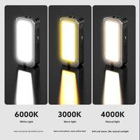 Lampe de travail LED 4000 mAh, rotation à 360 degrés, magnétique, 6000K, alimentée par énergie solaire, lampe portable avec crochet, lampe de travail multifonction