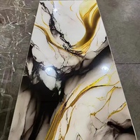 Feuille de marbre en PVC, panneau de marbre UV, imperméable pour panneau mural intérieur, feuille de marbre pour décoration intérieure
