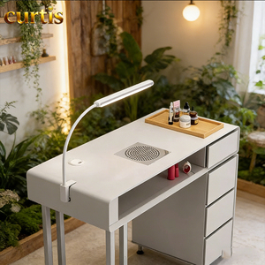 Mesa <span class=keywords><strong>de</strong></span> Manicura <span class=keywords><strong>de</strong></span> Lujo con Tapicería Acolchada y Silla, Paquete <span class=keywords><strong>de</strong></span> Muebles para Salón <span class=keywords><strong>de</strong></span> <span class=keywords><strong>Uñas</strong></span>, Spa <span class=keywords><strong>de</strong></span> Pies, Salón <span class=keywords><strong>de</strong></span> Pedicura - Product Image 2