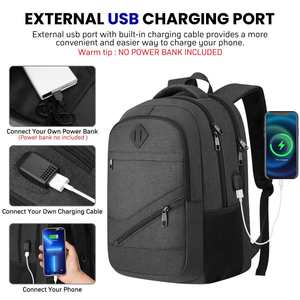 Mochila de Viaje de Gran Capacidad con Puerto de Carga USB, Múltiples Bolsillos, Impermeable, para Negocios, Escuela, para Hombres y Mujeres - Product Image 3