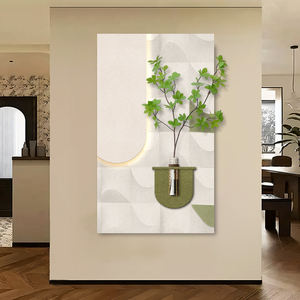 Plantas verdes hidropónicas Hall de entrada Decoración LED Pintura Crema Viento Directamente Frente A LA Puerta Pasillo Pintura de arenisca - Product Image 4