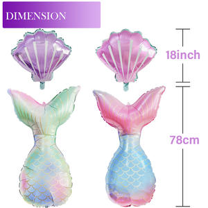 Ensemble de ballons en aluminium de sirène <span class=keywords><strong>Ariel</strong></span> pour enfants, joyeux anniversaire, produits de fête, fournitures de décoration, Globos à hélium, nouvelle collection - Product Image 6