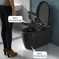 WC intelligent monobloc à chasse automatique avec bidet intégré et télécommande