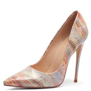 Super High Women Pointy Toe Thin-Heeled Stiletto Large Size 45 Basic Art Print <b>Dress</b> Shoes Lady Female <b>Wedding</b> Party Shoes - Product Image 1