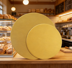 بالجملة حصيرة كيك ذهبية نقية مستديرة غير لاصقة وناعمة بتغليف أولي من قوانغتشو لكعك أعياد الميلاد ويست بوينت - Product Image 1