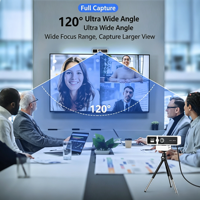Plug and Play 4K Webcam with Mic 120° Wide Angle Auto Focus USB Computer Camera for Video Conferencing Teaching Streaming