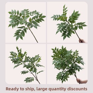 Planta Decorativa de Madera Lacada, Planta Artificial para Paisajismo, Adorno de Jardín, Decoración del Hogar, Follaje Artificial, Planta Artificial - Product Image 1