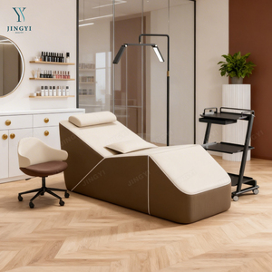 Lit de massage et table de beauté ergonomique beige de luxe moderne pour salon, idéal pour les esthéticiennes et les soins des <span class=keywords><strong>cils</strong></span> - Product Image 4