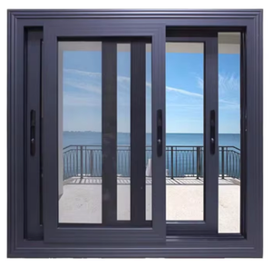 <span class=keywords><strong>Ventanas</strong></span> Modernas con Marco de Aleación de Aluminio con Recubrimiento en Polvo Gris Horizontal, con Pantalla Magnética y Sistema de Deslizamiento de Vidrio Reflectante - Product Image 3