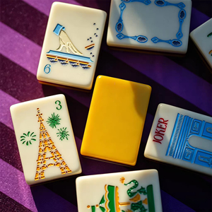 <span class=keywords><strong>LA</strong></span> VIE EN Paris, Fichas de Mahjong Acrílicas con Temática de Drama, Fichas de Mahjong Talladas con Diseño de Circo, Amarillo Americano, Acrílico de 3 Capas, 160 Piezas, 4 Capas - Product Image 6
