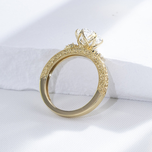 Luxus-<span class=keywords><strong>Ring</strong></span> MSR-1902 18K Gold Solitär-Verlobungsring 2CT <span class=keywords><strong>E</strong></span> VS1 Ovaler Schliff Labor-Gezüchteter Diamantring - Product Image 4