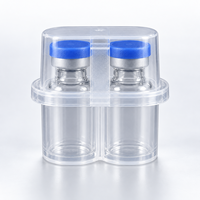 Boîte de rangement en plastique pour flacons de 10 ml, vente en gros, étui personnalisé à deux compartiments pour petites bouteilles avec logo en relief, fabricant d'emballages OEM