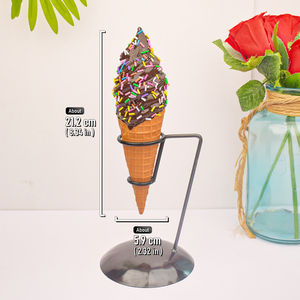 Modèle de crème glacée en plastique avec sauce et aiguilles colorées, aliment factice, jouet simulé, décoration de dessert pour exposition et aire de jeux - Product Image 5