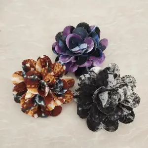 Afdrukken Stof Bloem Corsage Pin, Kunstbloemen Hortensia Corsage, Diy Stof Bloemen Voor Kleding