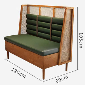 Sıcak Satış Kare Masif Ahşap Masa ve Sandalye Kahve Dükkanı Mobilyası PU Deri Kanepe Koltuk Ticari Restoran Mobilyası - Product Image 4