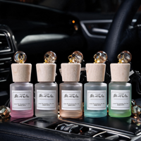 Diffuseur d'aromathérapie pour voiture de luxe fait main, bouteille en verre, parfum naturel, élimination des odeurs, vente en gros, logo personnalisé, ensemble boîte avec bouchon en bois