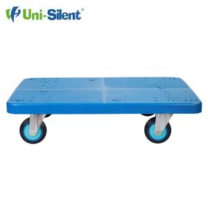 300 किलोग्राम चार पहिया प्लास्टिक प्लेटफॉर्म डोली ट्रोली PLA300Y-DL ओम अनुकूलन उपकरण उपयोग के लिए अनुकूलित - Product Image 1