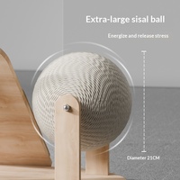 Petit arbre à chat tout-en-un avec jouet et lit pour chat, poteau à gratter vertical en bois d'hévéa durable au style épuré