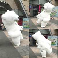 2.6m/3m grande scène Performance adulte gonflable blanc ours polaire mascotte Costume portable marche ours polaire Cartoon Costumes