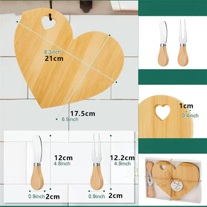 Mini <span class=keywords><strong>plateau</strong></span> alimentaire en bambou avec boîte cadeau et ensemble <span class=keywords><strong>de</strong></span> couteaux à <span class=keywords><strong>fromage</strong></span> pour mariage et <span class=keywords><strong>anniversaire</strong></span> - Product Image 6