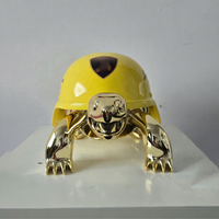 Statue de tortue sur le thème des animaux pour exposition en galerie, finition chrome, or, argent, pour sculpture artistique, modèle en résine/fibre de verre, peinte à la main, personnalisable