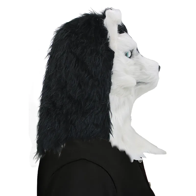 Хэллоуин рот движущиеся животные пушистая собака голова Маска из искусственного меха маски на все лицо тематические маски для представлений Косплея