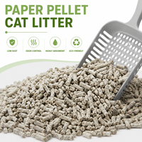 Litière pour chat en papier recyclé, biodégradable, écologique, 100 granulés, super absorbante, anti-odeur, sans poussière, avec OEM