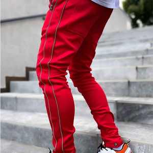 2022 sans marque Casual Personnalisé Cordon Six Poche À Fermeture Éclair Empilés Joggeurs Pantalon Bande pantalons de Survêtement - Product Image 3