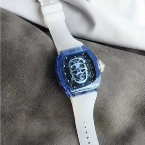 Montre squelette Hip Hop de créateur d'élite pour homme, forme tonneau, tourbillon automatique, cadran saphir, sport, étanche - Product Image 2