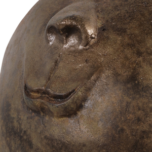 Scultura artistica a forma di testa sorridente su piedistallo, decorazione moderna per la casa, per soggiorno, tavolino da caffè. - Product Image 6