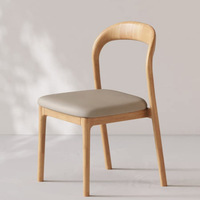 Chaise de Salle à Manger en Bois Massif de Style Italien avec Dossier, Design Moderne, Mobilier Assorti pour Table à Manger Simple